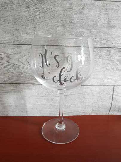 Gin Glass, Gin Balloon Gift, Lover Secret Santa Rose Gold Gifts For Her, It's O' Clock