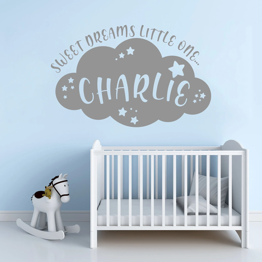 Personalised Children's Baby Nursery Cloud & Stars Vinyl Decal Wall Sticker