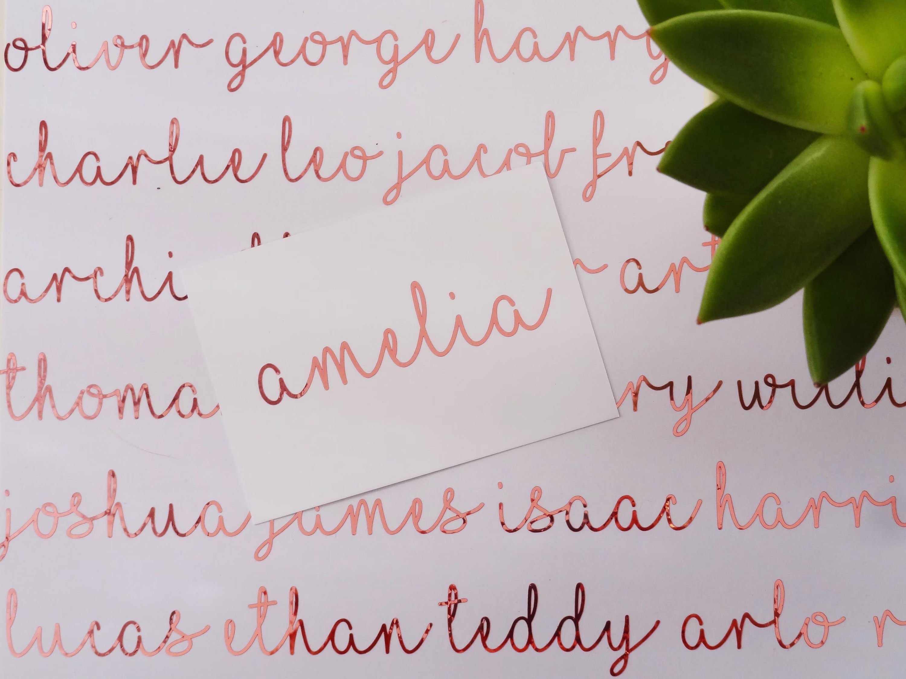 Handwritten Decal, Name Sticker, Vinyl Name, Rose Gold Lettering, Water Bottle Gift Box Decor, Hen Party, Bachelorette, Flute Decal