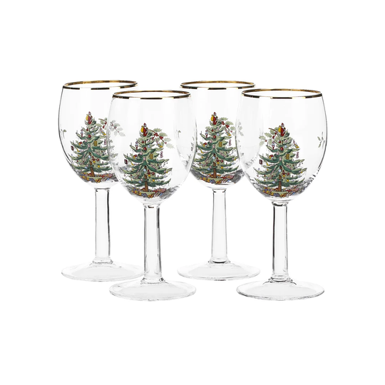 Christmas Tree 360ml White/Red Wine Glass