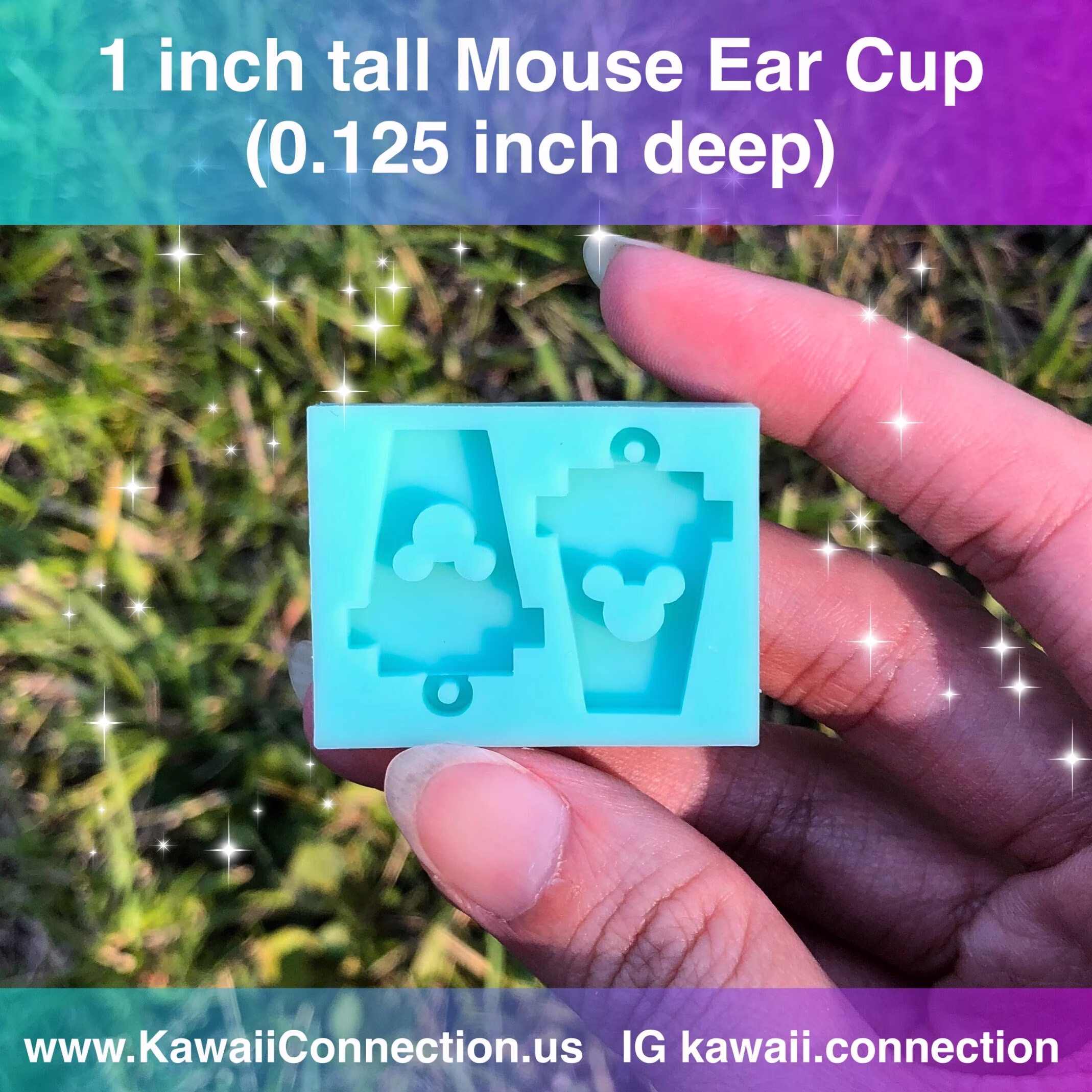 1 Inch Tall Mouse Coffee Cup | 0.125 Deep With Loop Silicone Mold For Resin Dangly Earrings Zip Pull, Stitch Marker Or Charms
