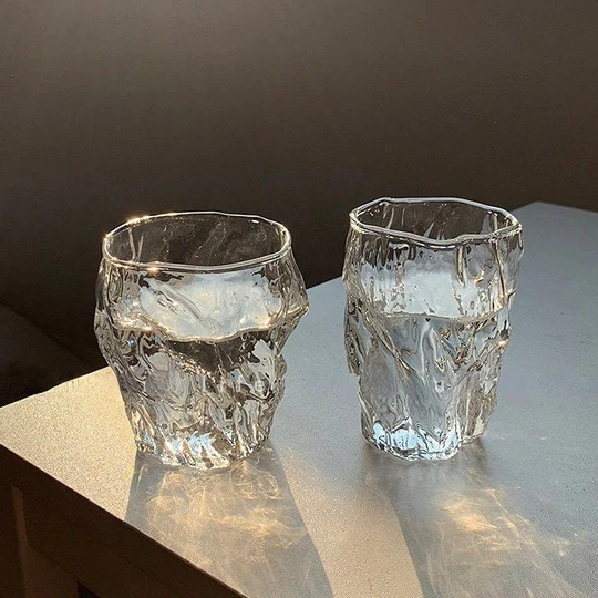 Irregular Twisted Asymmetrical Glass Cup, Whisky Espresso Barware, Cocktail Glass, Home Gift Ideas, Aesthetic Cup
