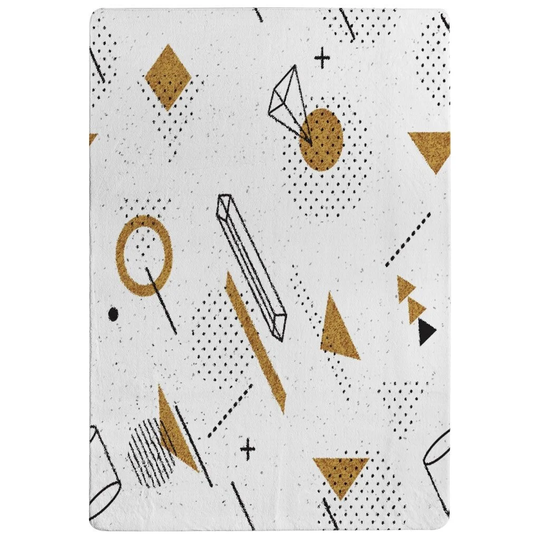 Orting Trendy Elements Designer Shaggy Orange/Black/White Rug