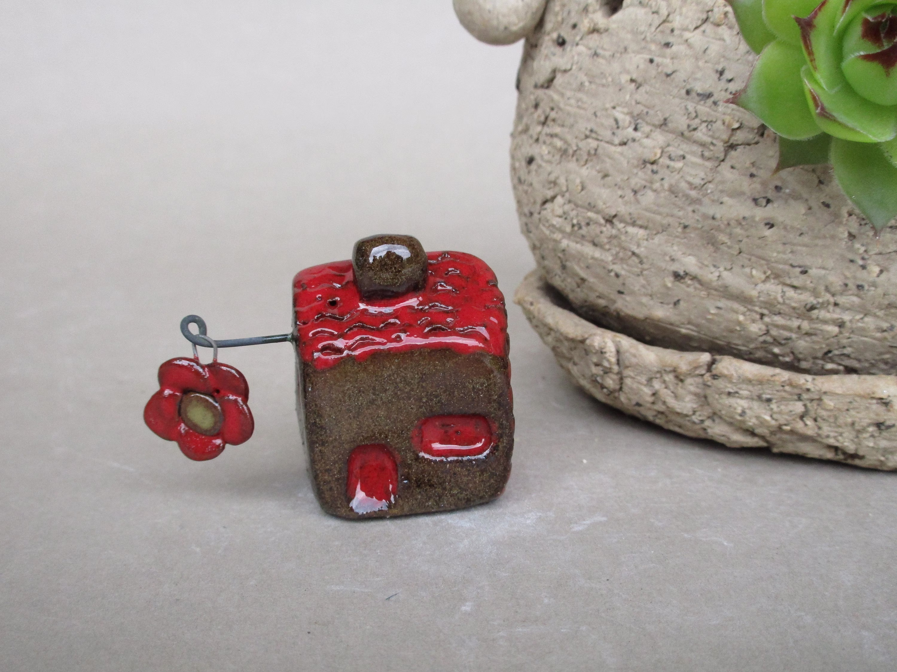 Flower House, Stoneware One-Of-A-Kind Gift