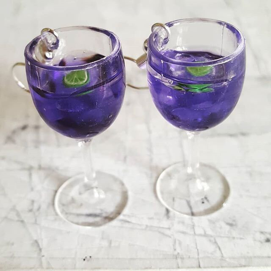 Violet Gin Glass Earrings