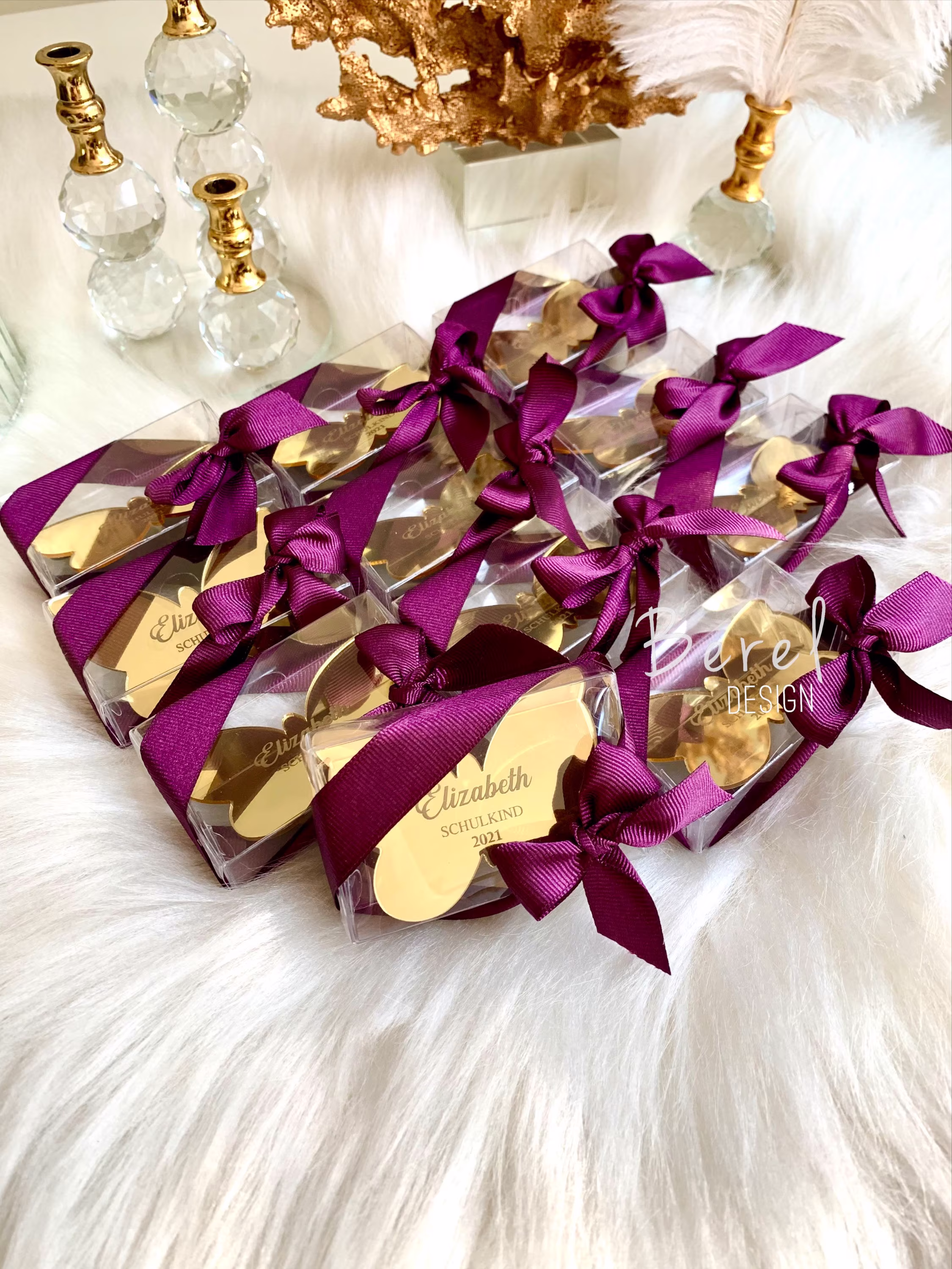 Gold Butterfly Acrylic Mirror Magnets, Personalized Gifts, Sweet 16 Favors, Bridesmaid Welcome Favor, Baby Shower Favors