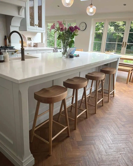 Brand New Solid Beech Shaker's Style Bum Kitchen Dining Bar Stool