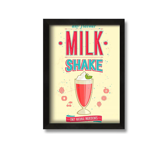 Milk Shake - Picture Frame Art Prints on Canvas
