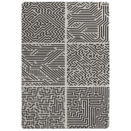 Zimmerman Designer Shaggy Black/White Rug