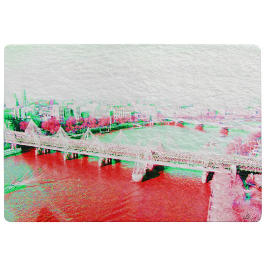 Euclid London Eye View Designer Shaggy Red/Green Rug