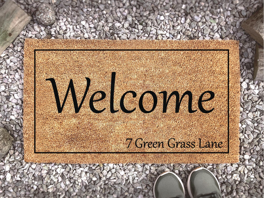 Personalized Street Name Door Mat - Realtor Gift Custom Doormat Closing Welcome Front
