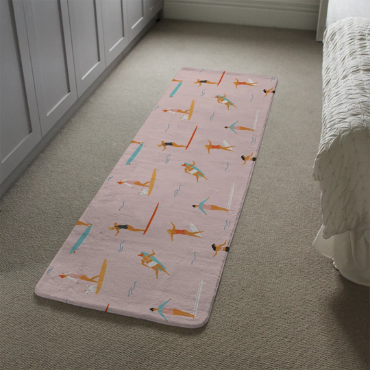 Kewaunee Surfers Designer Shaggy Pink/Orange Rug