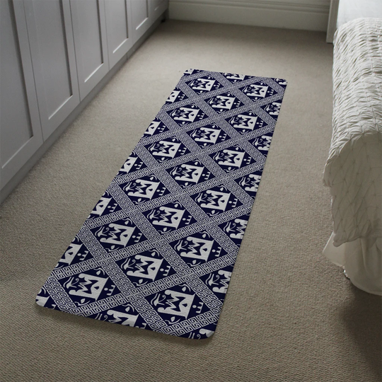 Kreider Egyptian Hieroglyphs in Designer Shaggy White/Navy Rug