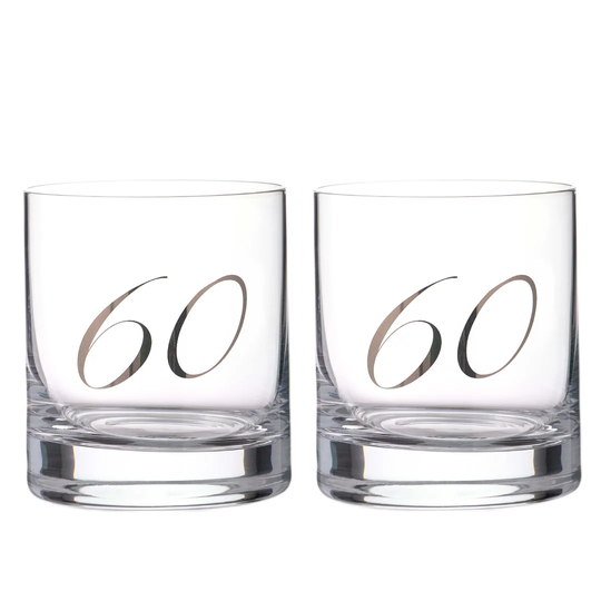 60 Lettering 310ml Lead Free Crystal Whiskey Glass