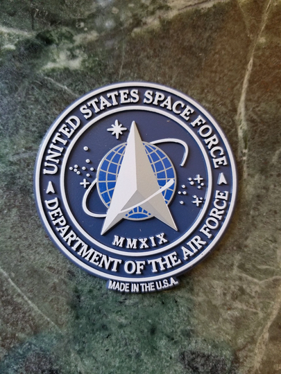 This U.s Space Force Magnet Measures Approximately 5 Square Inches With A Thickness Of 0.1