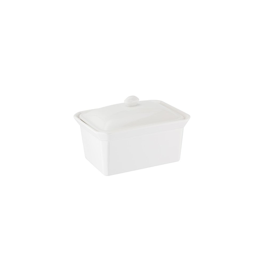 ' Judge 1LB White Porcelain Butter Dish Holder Kitchen Fridge Storage with Lid