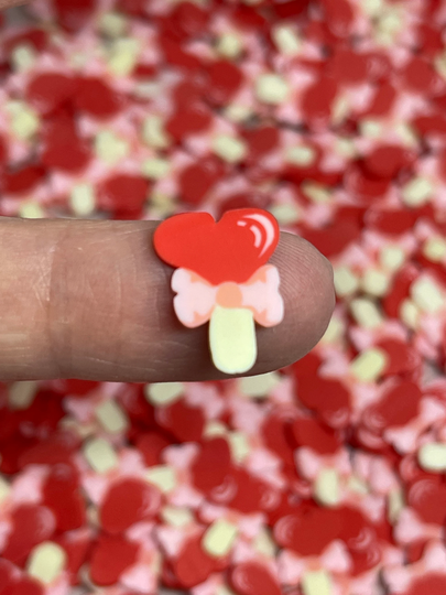 Valentines Candy, 10mm Faux Sprinkles, Polymer Clay Day, Heart Hearts
