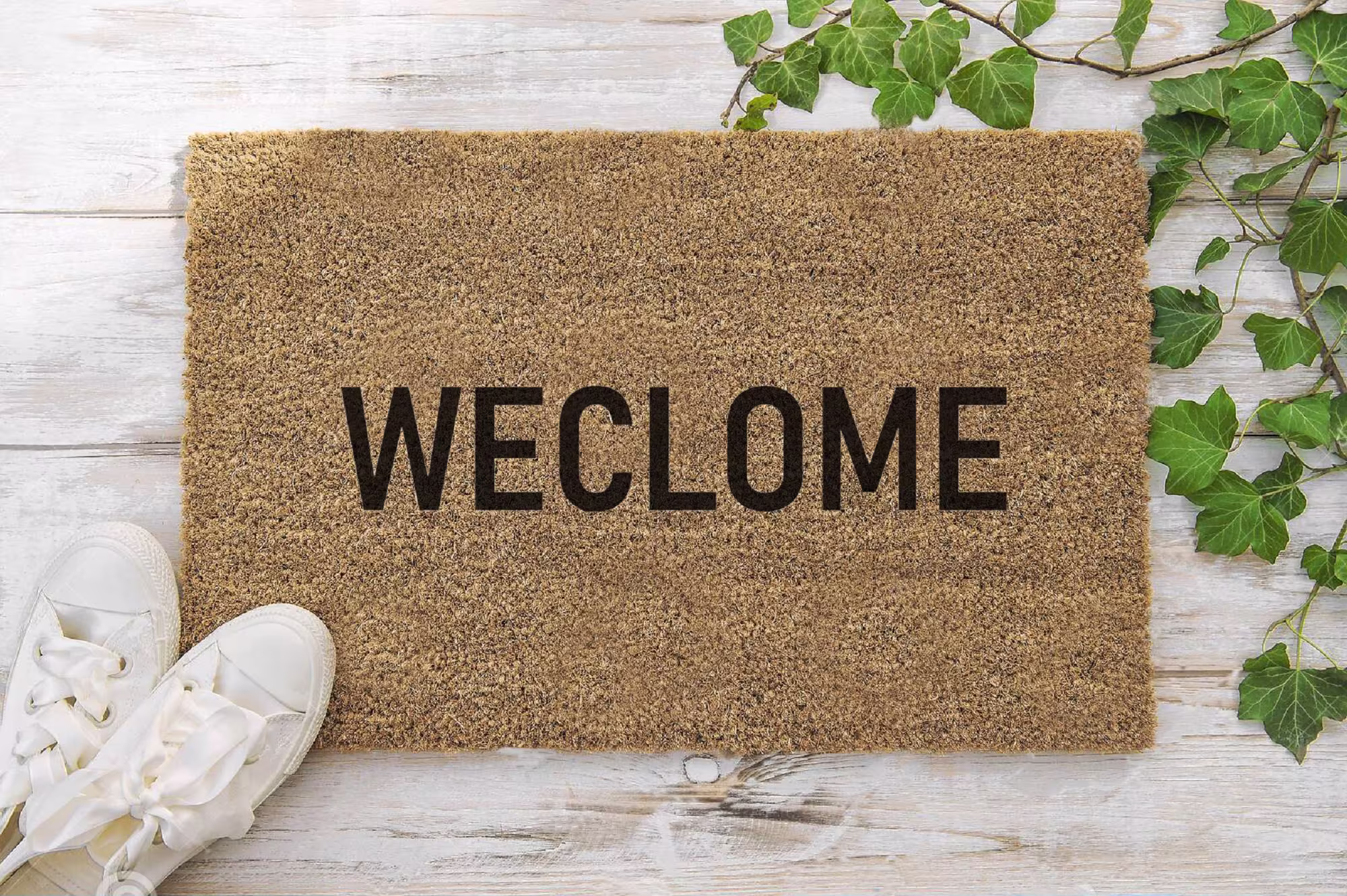 Weclome From Still Game Internal Coir Door Mat, Hand Made in The UK Artisan Kiss
