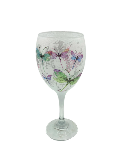 Wine Glass, Dragonfly Unique Art, Decor, Dragonflies Gift, Wedding Present