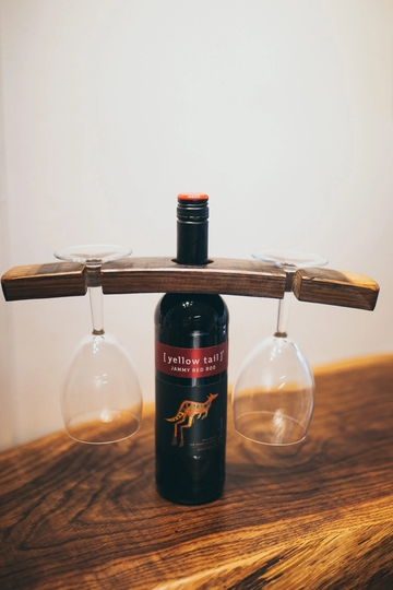 Oak Barrel Stave Wine Glass Holder Gift