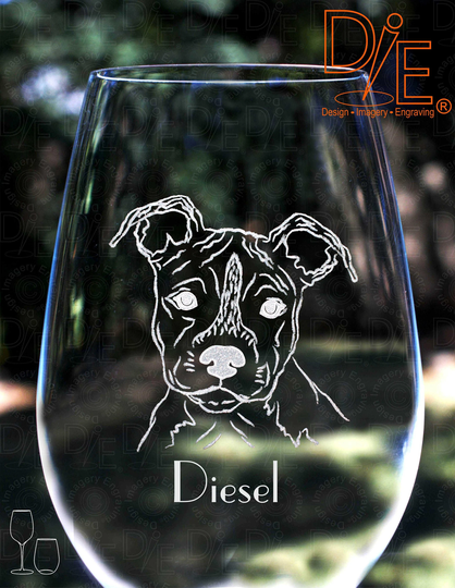 Pitbull Wine Glass With Complimentary Personalization Stemmed Stemless Or Crystal
