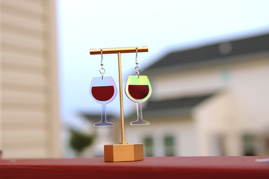 Mega Pint - Wine Earrings-statement Earrings-Acrylic Earrings-Winery-Wine Glass Dangle Earring Set-Cute Earrings - Earrings For Her