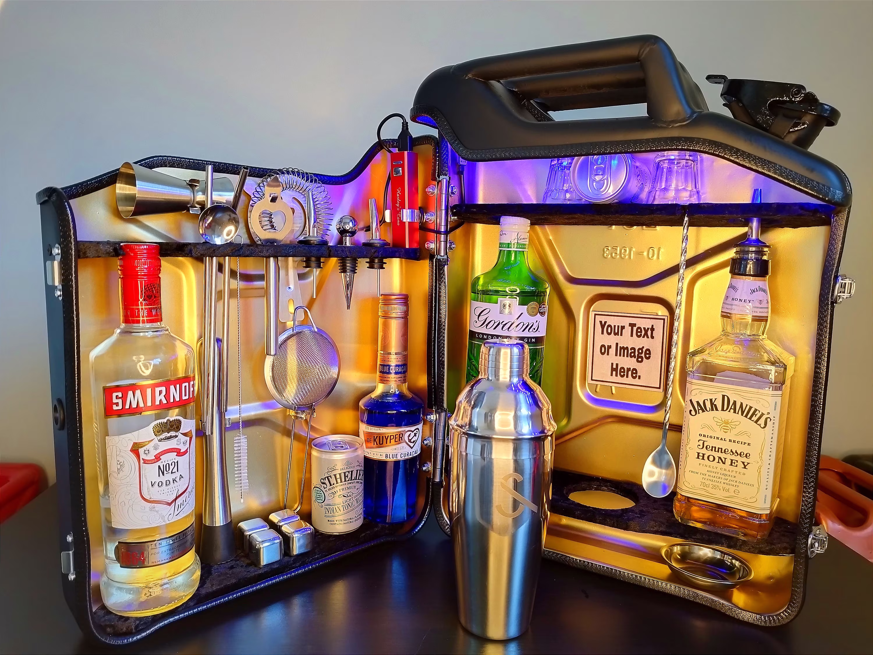 Beautifully Handmade, Cocktail Cabinet, Jerry Can Mini Bar, Christmas Gift For Him, Housewarming Gifts - Bar Can