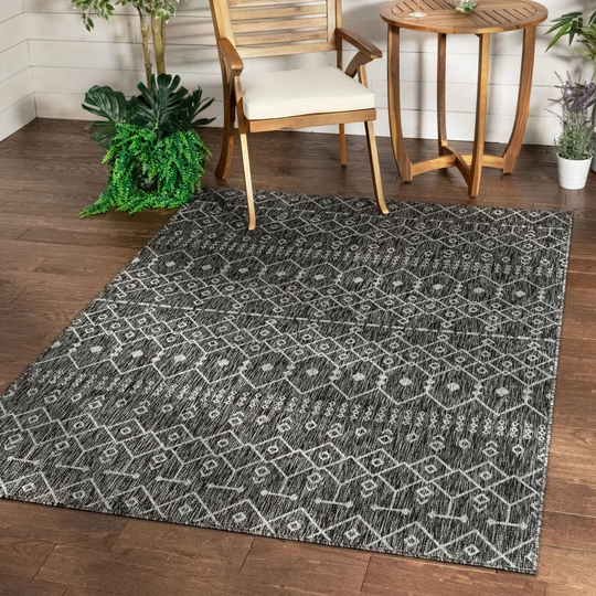 Medusa Nord Tribal Flatweave Grey Indoor/Outdoor Rug