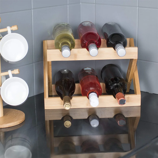 Anyan 6 Bottle Solid Wood Tabletop Wine Bottle Rack