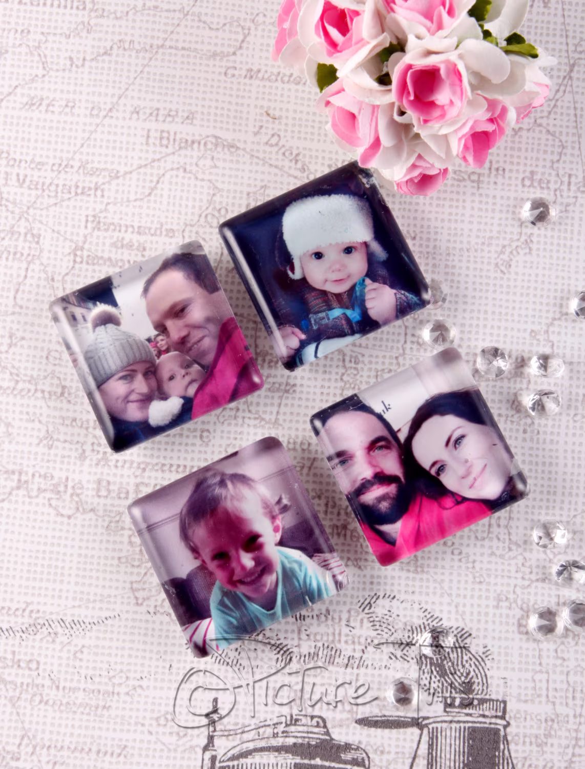 Photo Fridge Magnets Set Of 4, Personalised Fridge Magnets, Custom Photo Gift, Home Décor, Magnet Set, Mothers Day, Gift For Mum