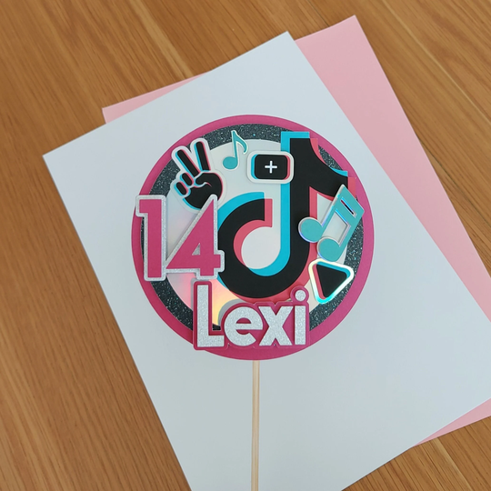 Tik Tok Cake Topper | Personalised 3D Themed Birthday Toppers