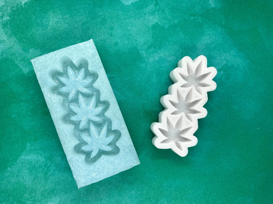 stacked Pot Leaf Shaker Rubber Mold Opaque Made in America