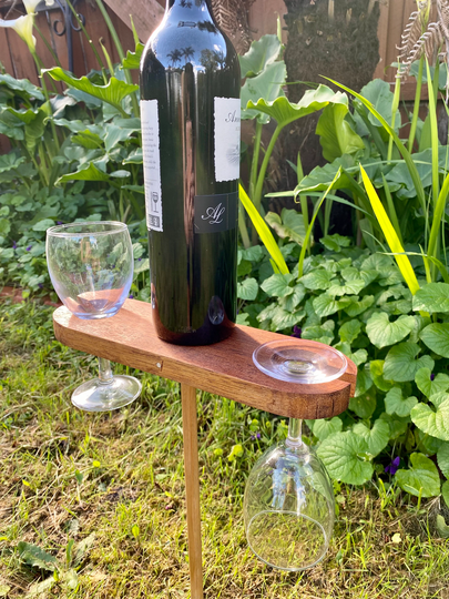 Handmade Timber Picnic Wine Glass Holder