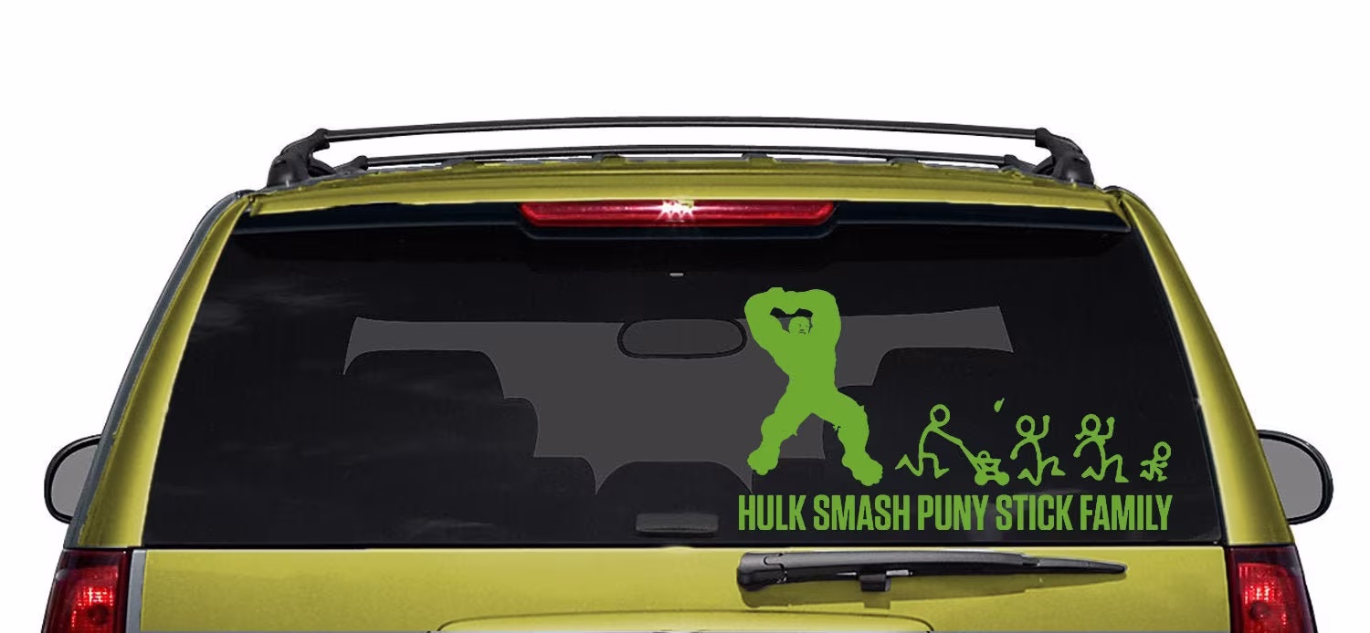 Hulk Smash Stick Family - Decal Car Mac