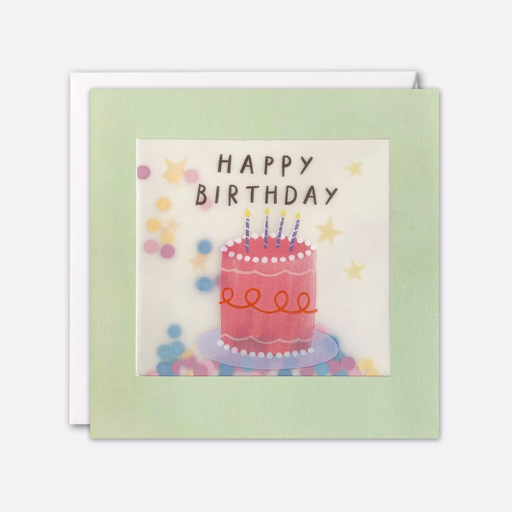 Pink Cake Birthday Card With Paper Confetti - Shakies By James Ellis