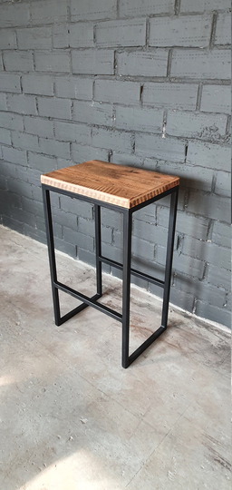Reclaimed Wood & Metal Bar Stool