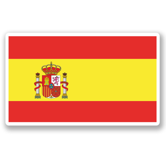 2 X 10cm Spain Flag Vinyl Stickers - Spanish Europe Travel Adventure World Location Country Decal Luggage Laptop Gift Sticker #5271