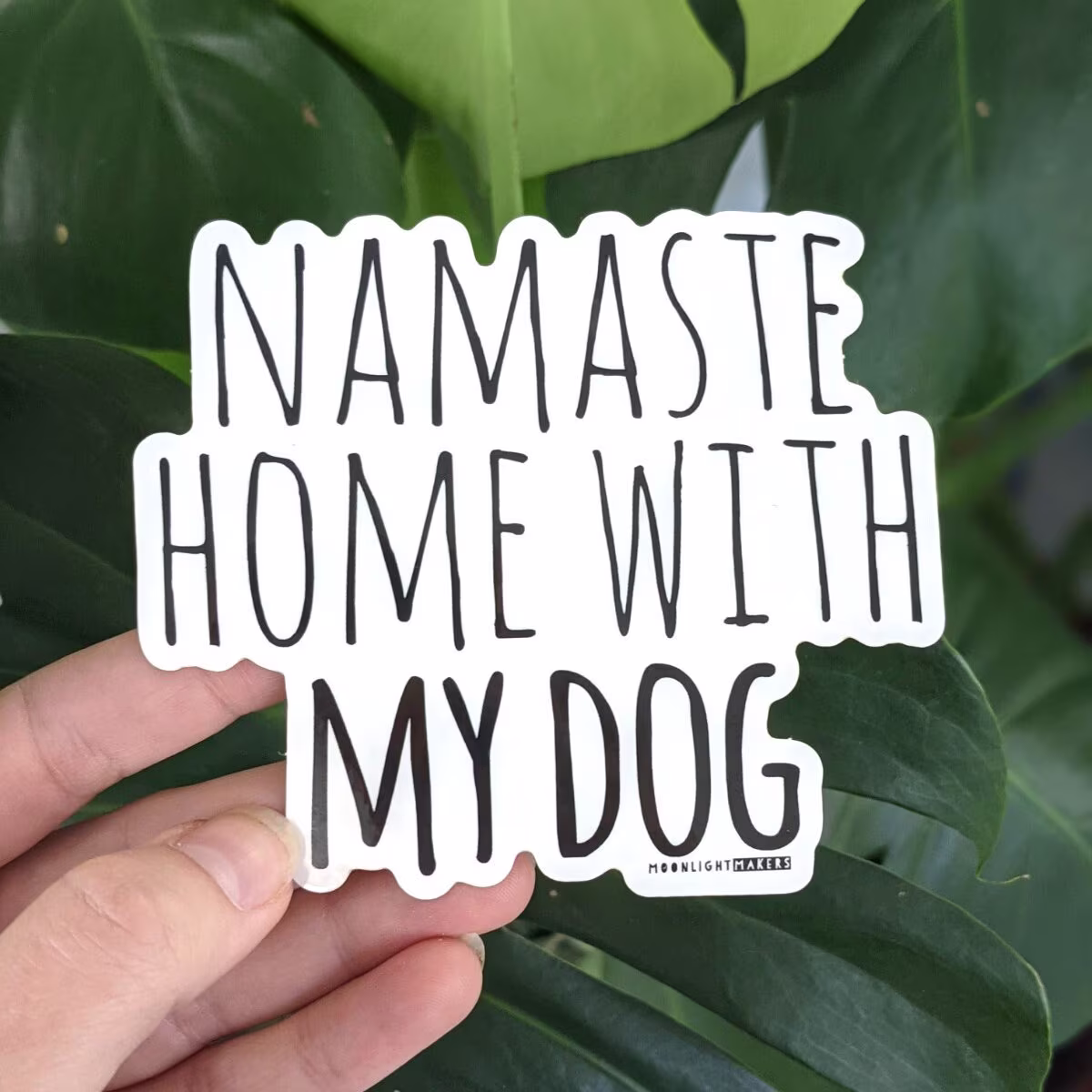 Namaste With My Dog, Bumper Sticker, Car Vinyl, Bike Weatherproof, Die Cut