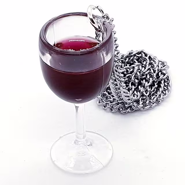 Glass Of Red Wine Necklace