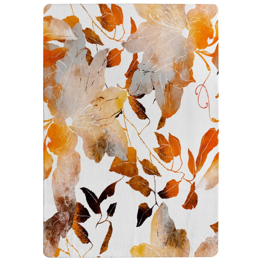 Newberry Flowers Shaggy Orange/White Rug