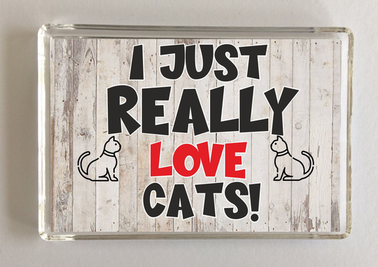 I Just Really Love Cats, Novelty Fridge Magnet, Ideal Present/Gift For Birthday/Christmas, Animals, Cat Gift, My
