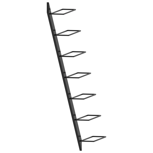 Roark 7 Bottle Wall Mounted Wine Bottle Rack in Black