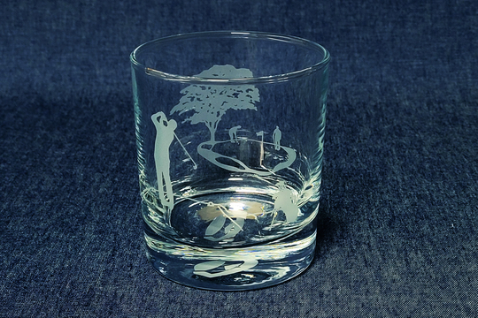 Golf Engraved Glass Drinks Tumbler