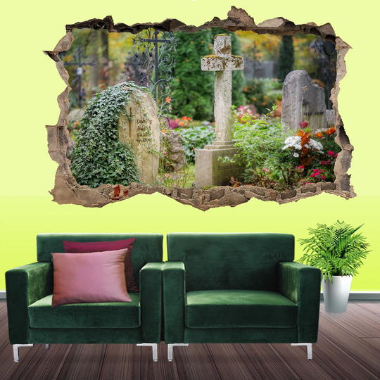 Graveyard Headstone Cross Gothic Wall Sticker Art Poster Mural Transfer Decal Print Room Home Nursery Office Shop Decor Id506