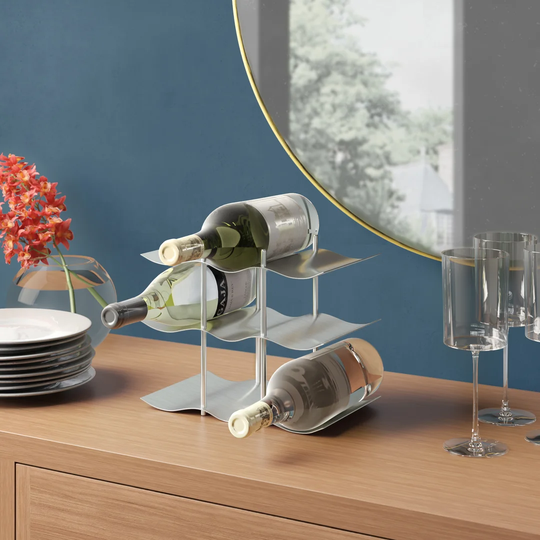 Bilyeu Stainless Steel 9 Bottle Table Top Wine Rack