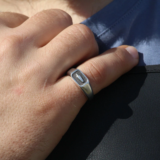 Handmade Silver Signet Ring For Bar Lovers, Bartenders Or Mixologists Tocojewelry