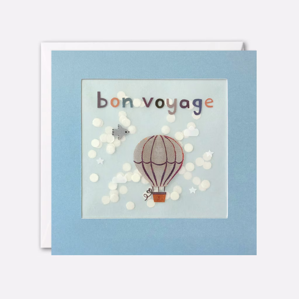 Balloon Bon Voyage Card With Paper Confetti - Shakies By James Ellis