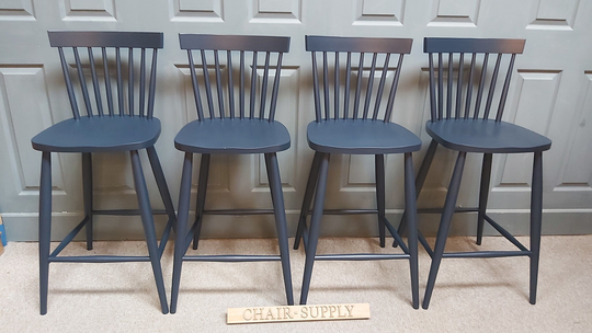 Painted Nordic Kitchen Bar Stool Solid Beech Modern Scandinavian Dining/Chair in F&b Railings