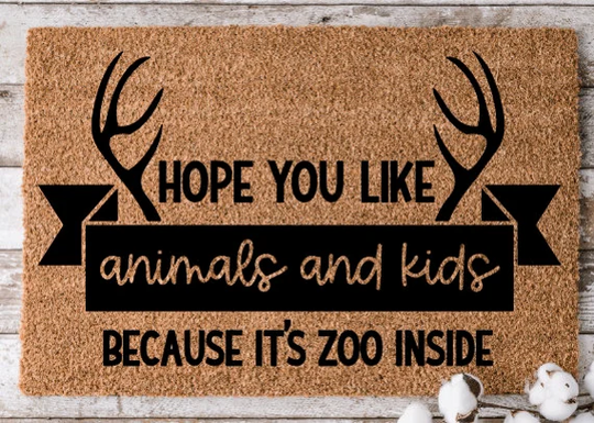 It's A Zoo Inside | Custom Welcome Mat Personalized Door Cheerful Gift Home Decor Housewarming Funny Doormat Pet