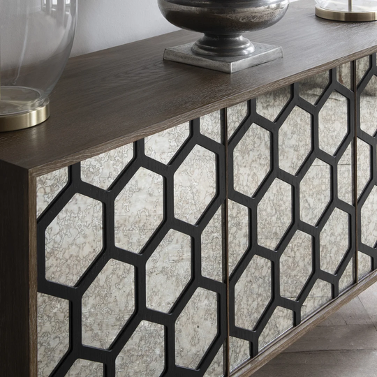 Oak And Antiqued Mirror Buffet
